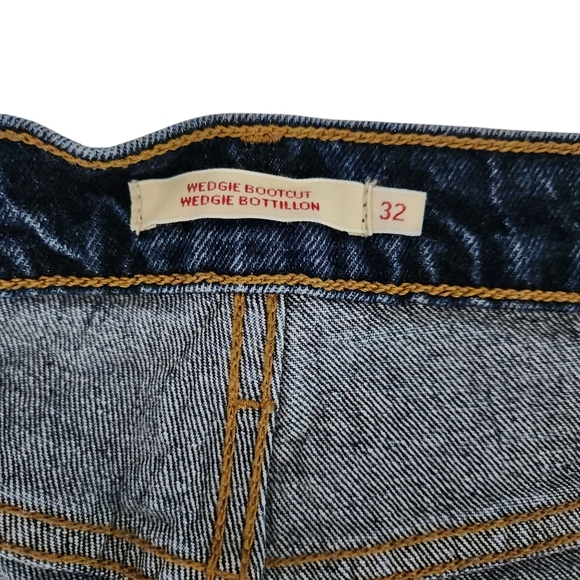 LEVI’S Wedgie Bootcut Jeans Dark Wash High Rise Button Fly w32 l32 - Picture 9 of 15